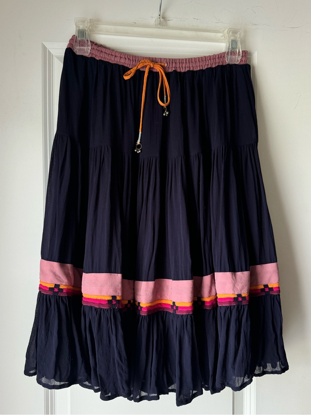 French Connection Boho Chic Navy Blue Skirt in Size 4